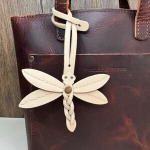 Portland Leather Dragonfly Charm BONe FAST SHIP Neutral Purse Charm NEW!